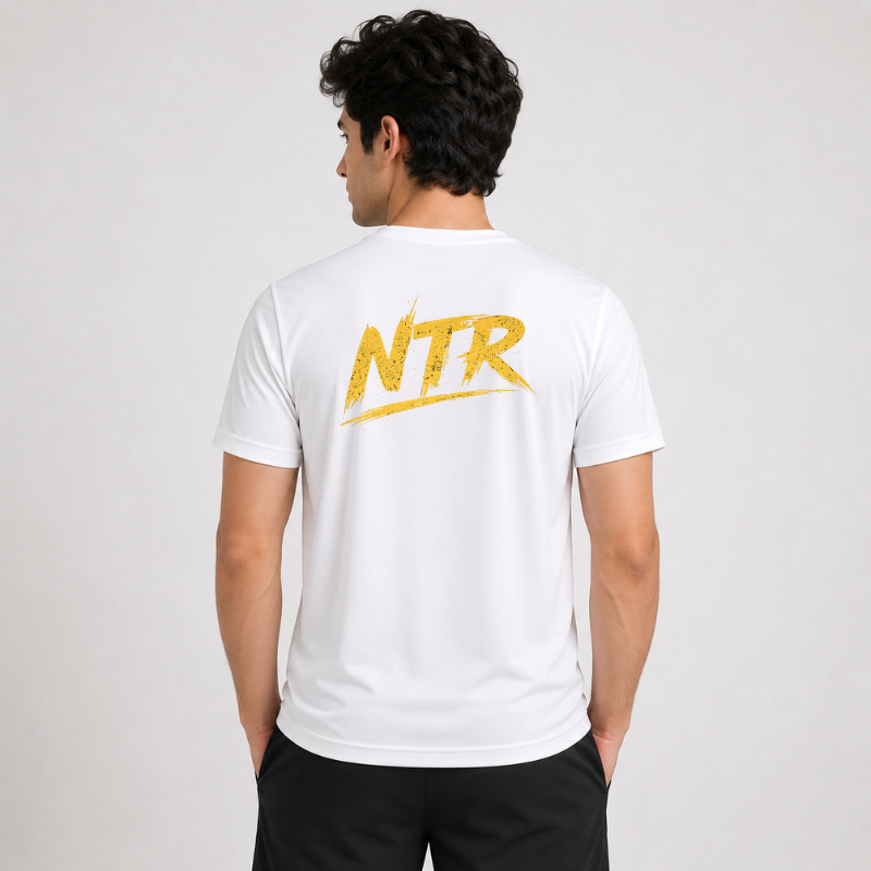 Jr. NTR "Rage Roar Reign" Custom Printed White T-Shirt