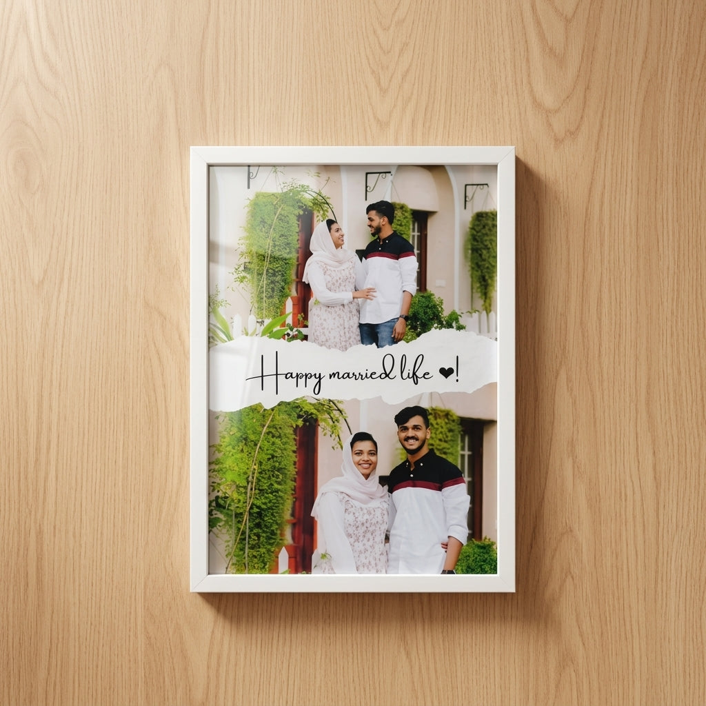 Personalized Couple Photo Frame with Custom Message | Romantic Gift Frame