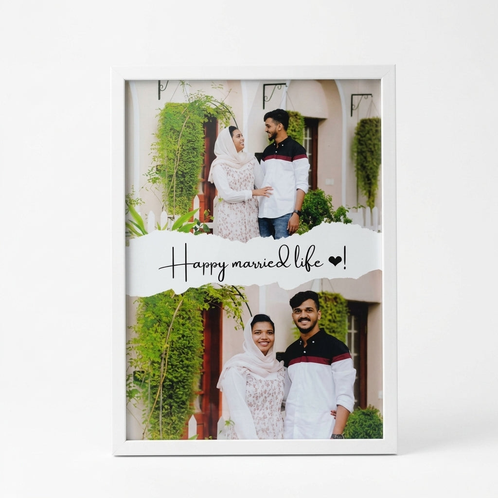 Personalized Couple Photo Frame with Custom Message | Romantic Gift Frame