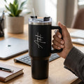 Personalized Name Insulated Travel Mug with Handle | Custom Coffee Tumbler