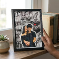 Custom Romantic Photo Collage Frame with Message | Personalized Couple Gift