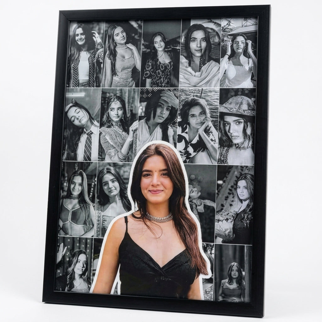 Personalized Photo Collage Frame with Cutout – Custom Memory Wall Gift