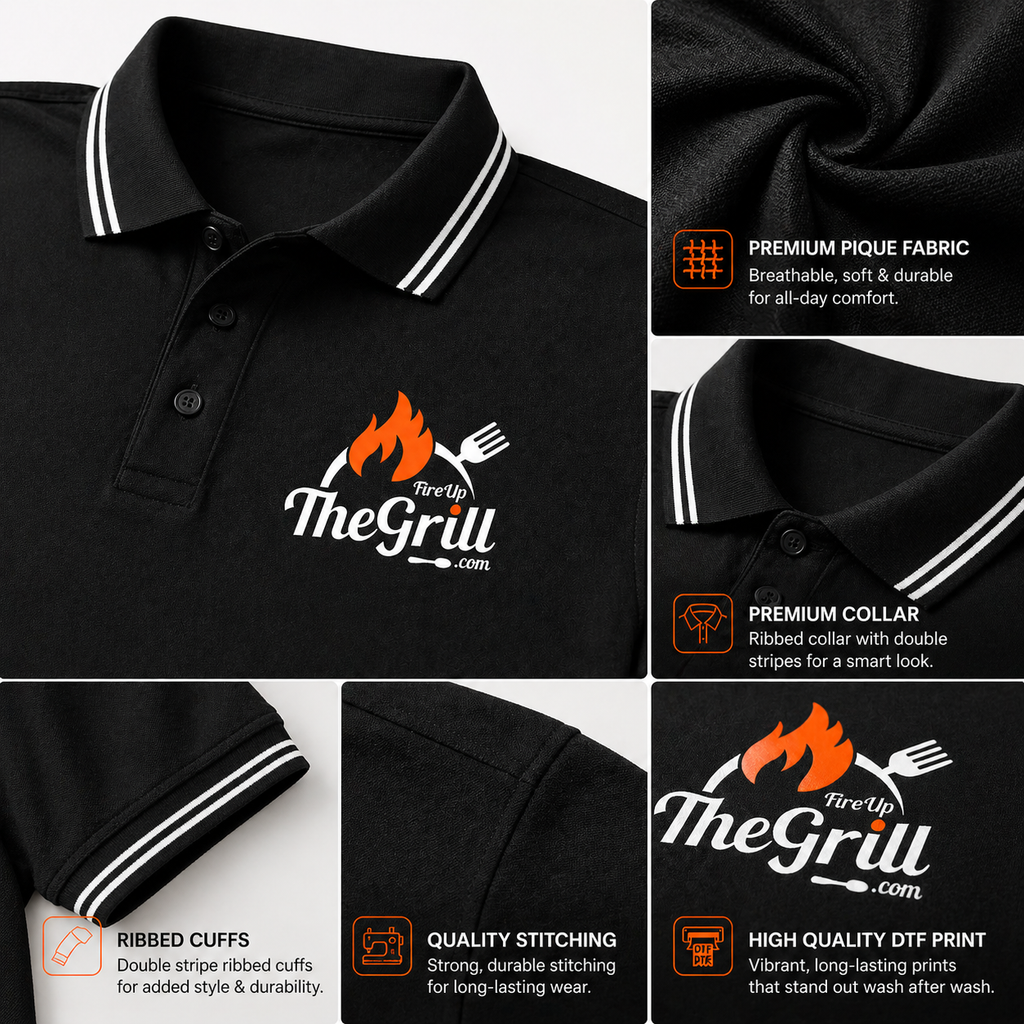 Custom Restaurant Polo T-Shirts – Premium DTF Printed Staff Uniforms